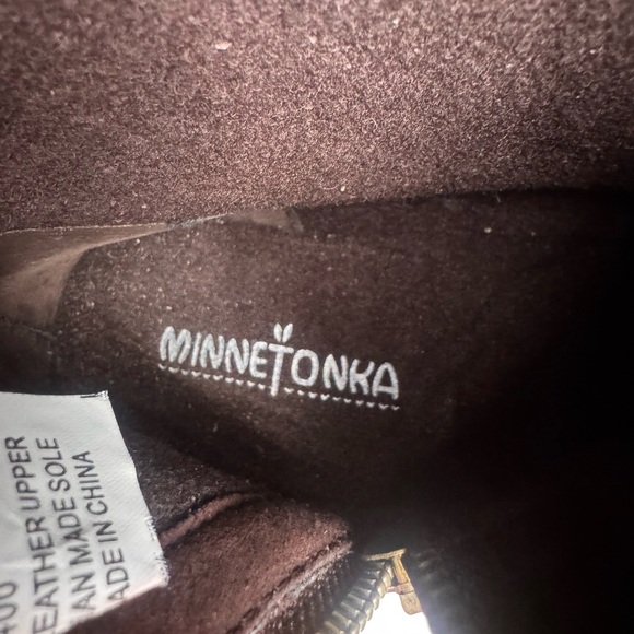 Minnetonka suede brown booties lace up size 8 - Picture 7 of 9